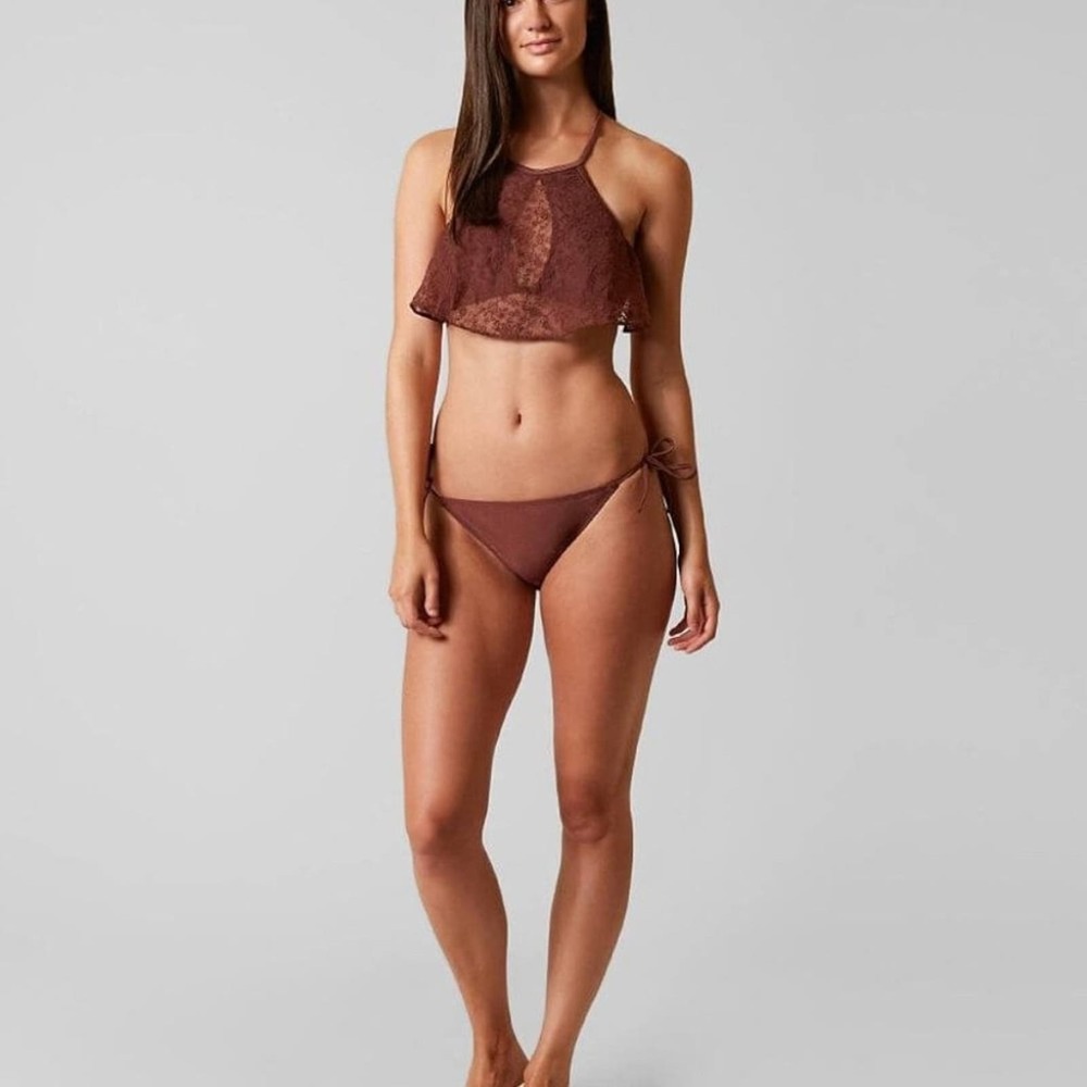 99 Degrees Desert Lace High-neck Bikini Set, M